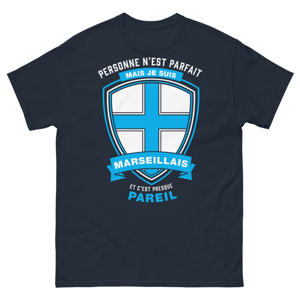 T-shirt Marseillais marine - Personne n'est Parfait, je suis Marseillais