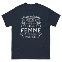 Thumbnail for T-shirt Sage-femme marine - Presque parfaite, clin d'œil humour
