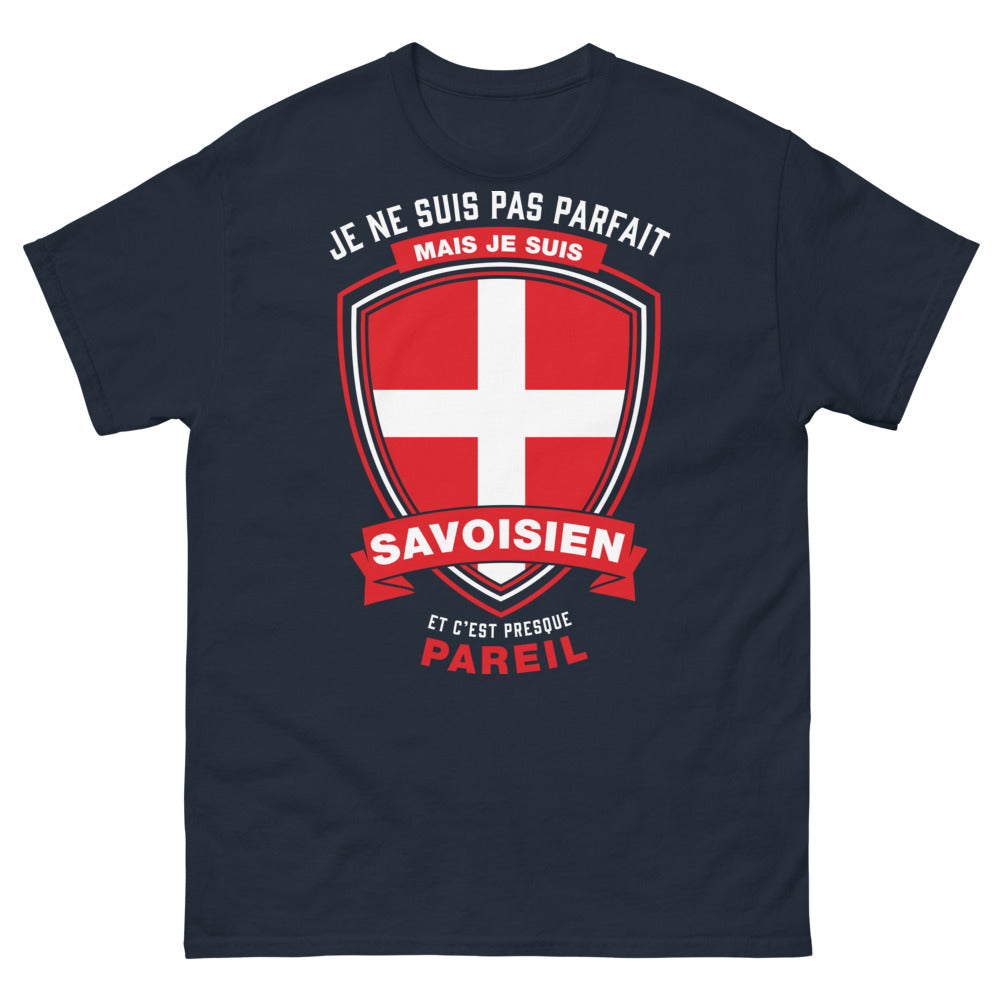 T-shirt Savoisien marine - Je ne suis pas parfait mais je suis savoisien