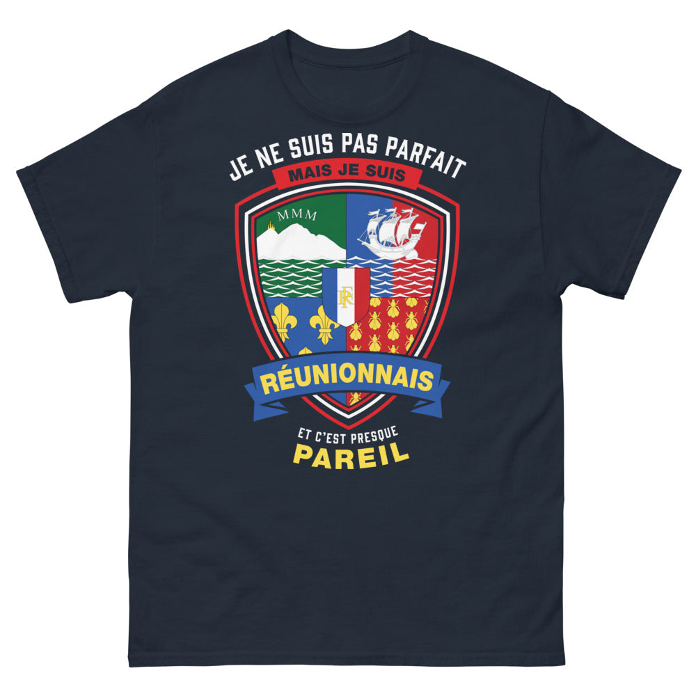 T-shirt Réunionnais marine - Pas parfait, mais Réunionnais