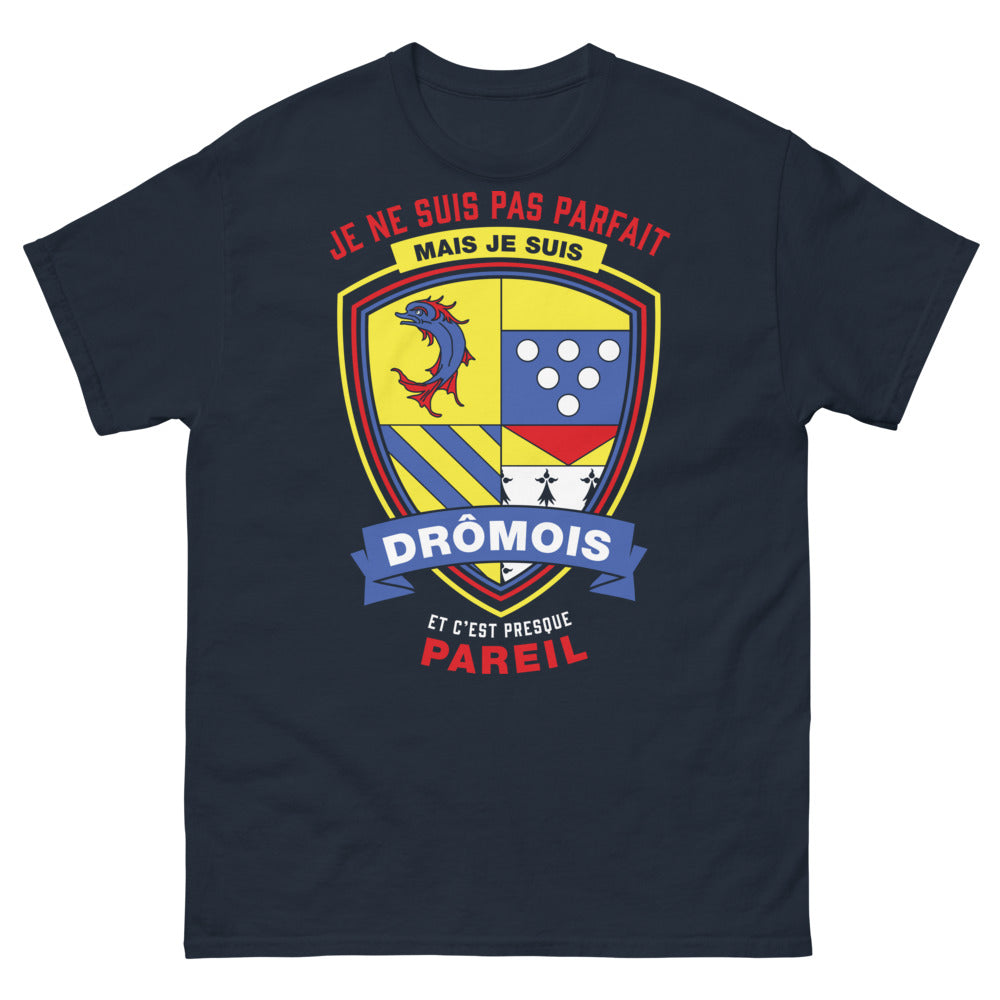 T-shirt Drômois marine - Je ne suis pas parfait mais je suis Drômois