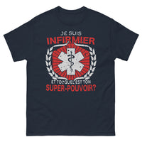 Thumbnail for T-shirt Infirmier marine - Je suis infirmier : quel est ton super pouvoir ?