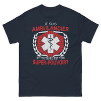 Thumbnail for T-shirt Ambulancier marine - Je suis ambulancier, quel est ton super pouvoir ?