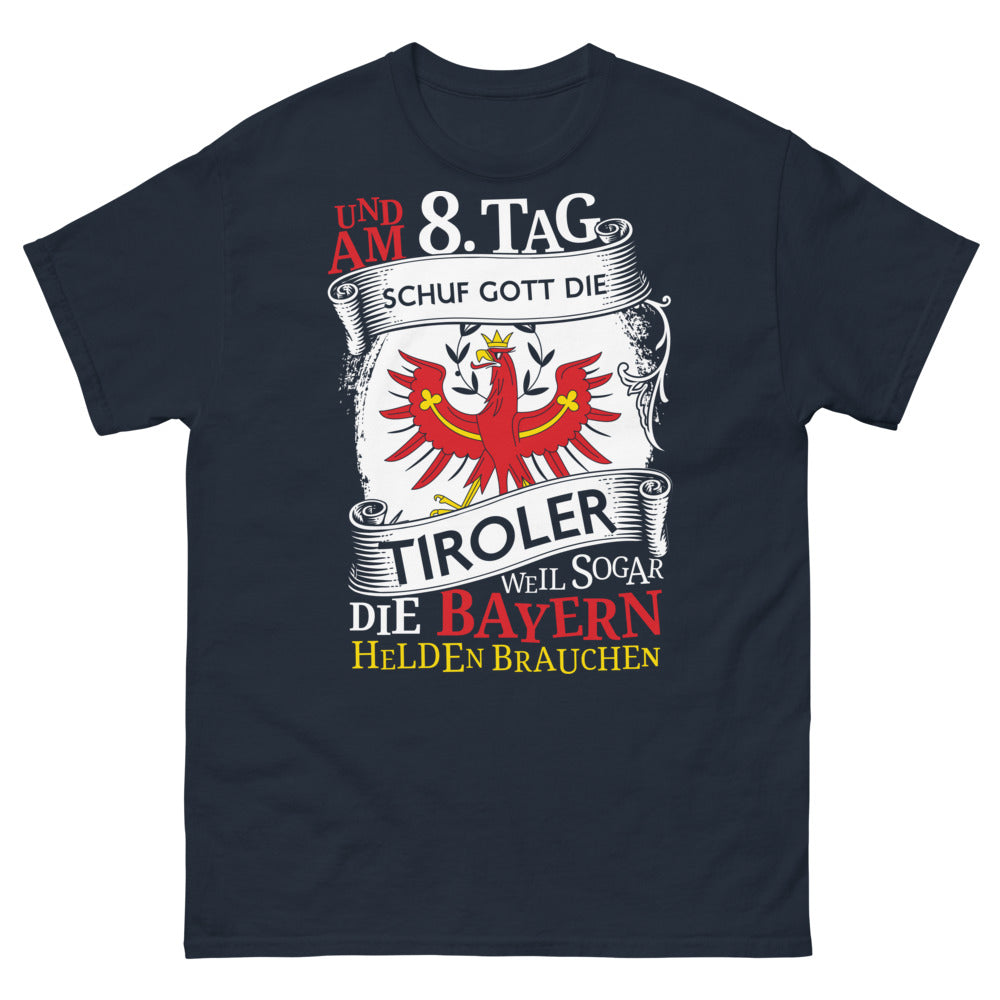 T-Shirt Tirol Marineblau - ‚Weil selbst die Bayern Helden brauchen‘