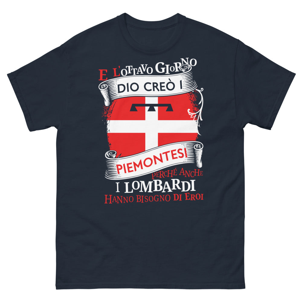 T-shirt Piémont marine - L'ottavo giorno Dio creò i Piemontesi