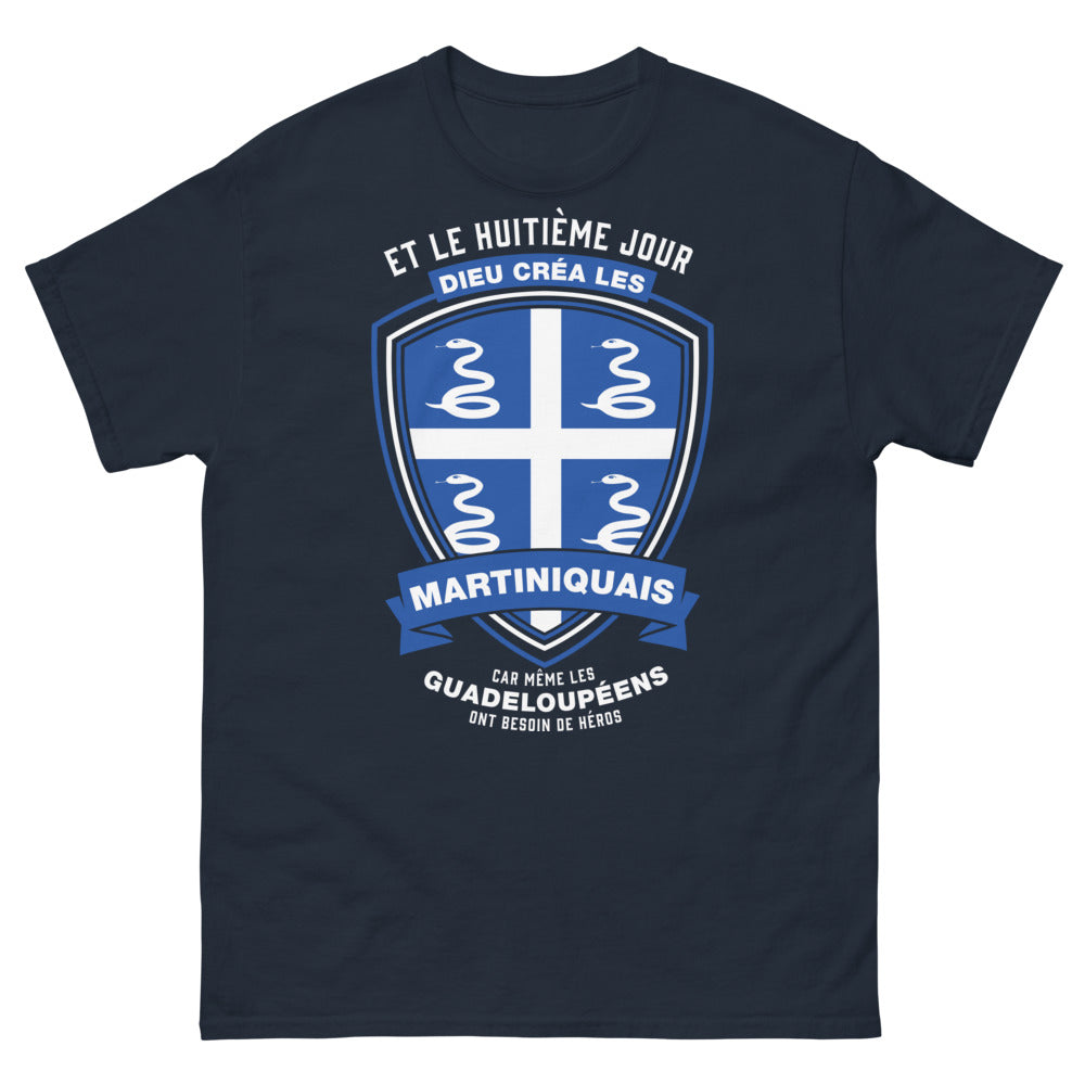 T-shirt Martiniquais marine - Dieu créa les Martiniquais