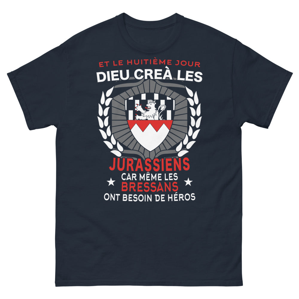 T-shirt Jurassiens marine - Et le huitième jour, fierté jurassienne