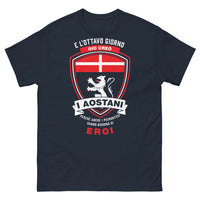 Thumbnail for T-shirt Piémont Aostani marine - L'eroe del Piemonte, message ironique