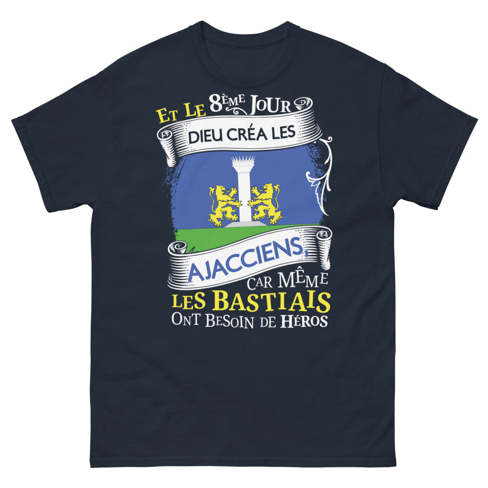 T-shirt Ajacciens marine - Et le 8ème jour, Dieu créa les Ajacciens