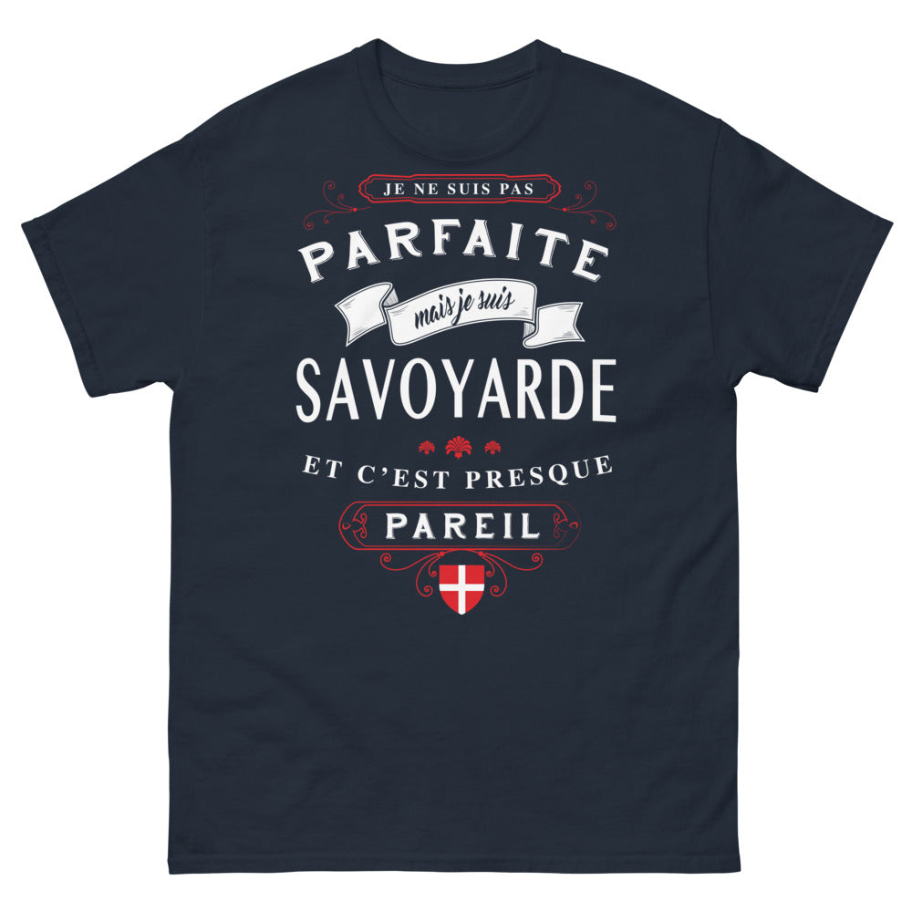 T-shirt Savoyarde marine - Je ne suis pas parfaite mais je suis Savoyarde