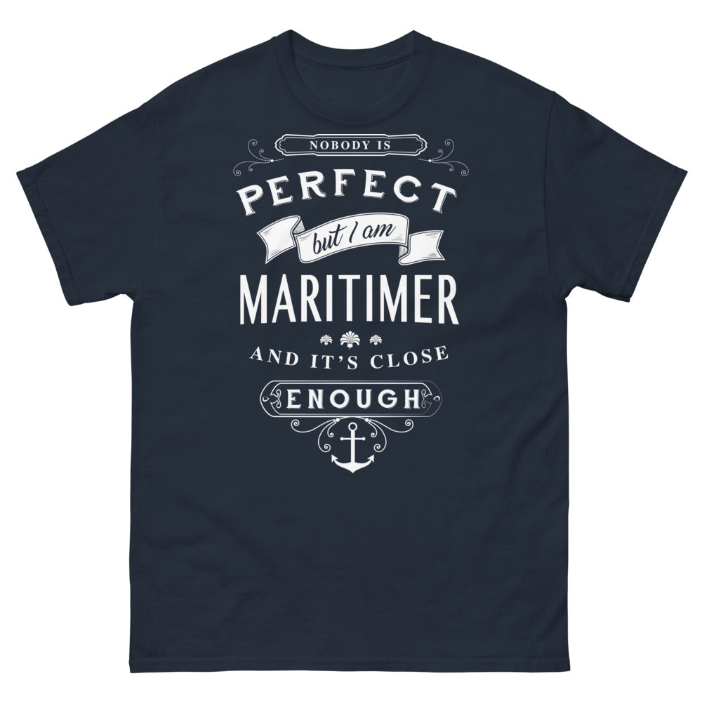 T-shirt Maritimer marine - 'Near Perfect' slogan, fierté maritime