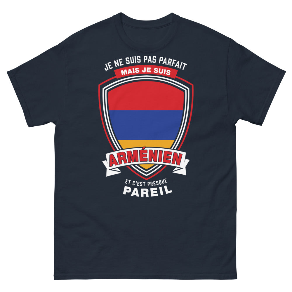 T-shirt Arménien marine - Je ne suis pas parfait mais je suis Arménien