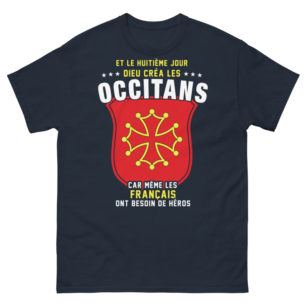 T-shirt Occitans marine - 'Et le huitième jour, Dieu créa les Occitans'