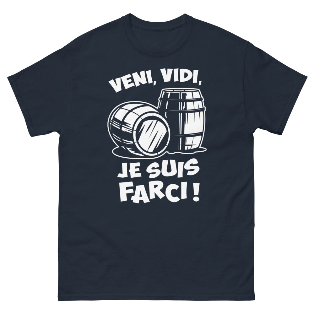 T-shirt humour gastronomique marine - Veni, Vidi, Je Suis Farci