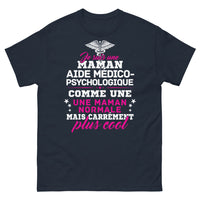 Thumbnail for T-shirt Maman aide médico-psychologique marine - Cool et fière