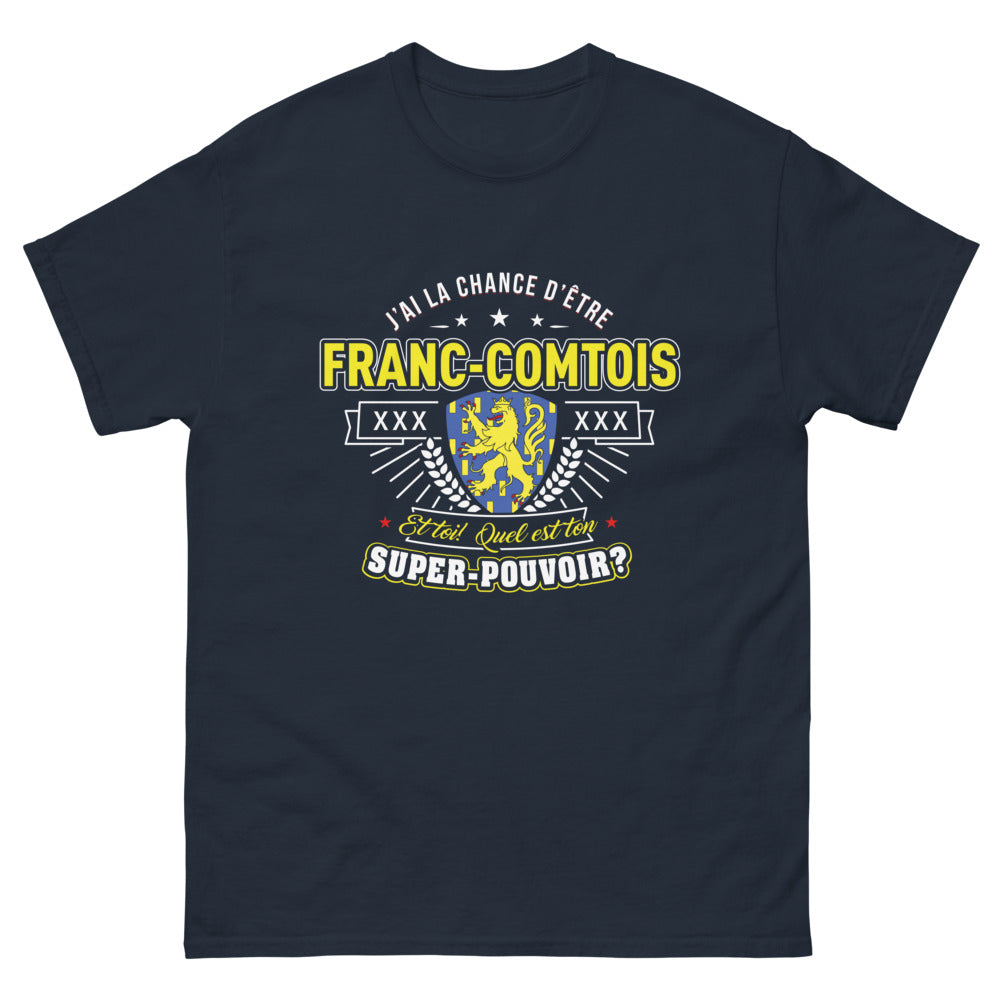 T-shirt Franc-Comtois marine - J'ai la chance d'être Franc-Comtois