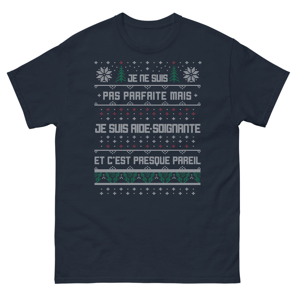 T-shirt Aide-soignante marine - Presque parfaite