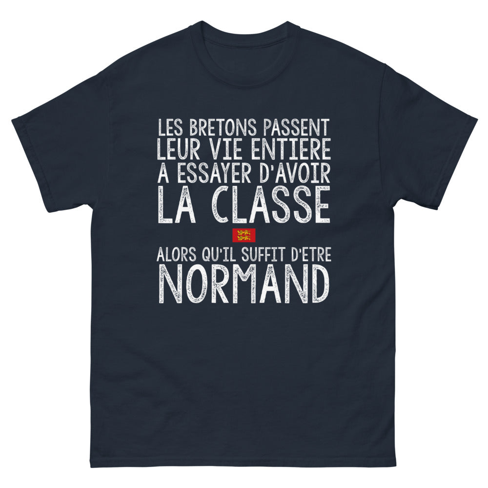 T-shirt Normandie marine - Devenez Normand, clin d'œil aux Bretons