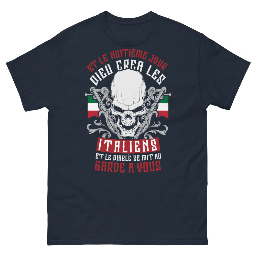 T-shirt Italiens marine - Et le huitième jour, Dieu créa les Italiens