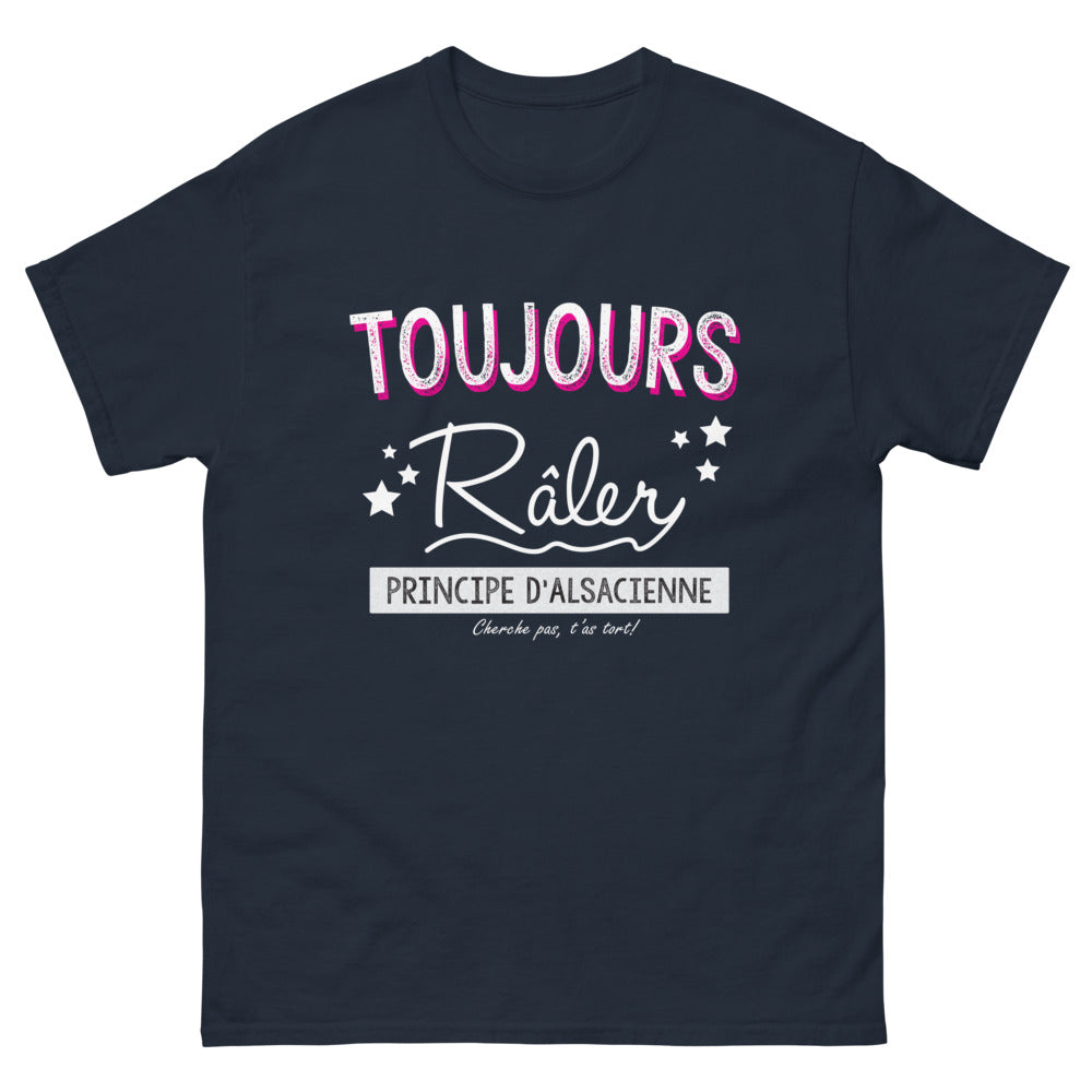 T-shirt Alsacienne marine - Toujours râler, principe