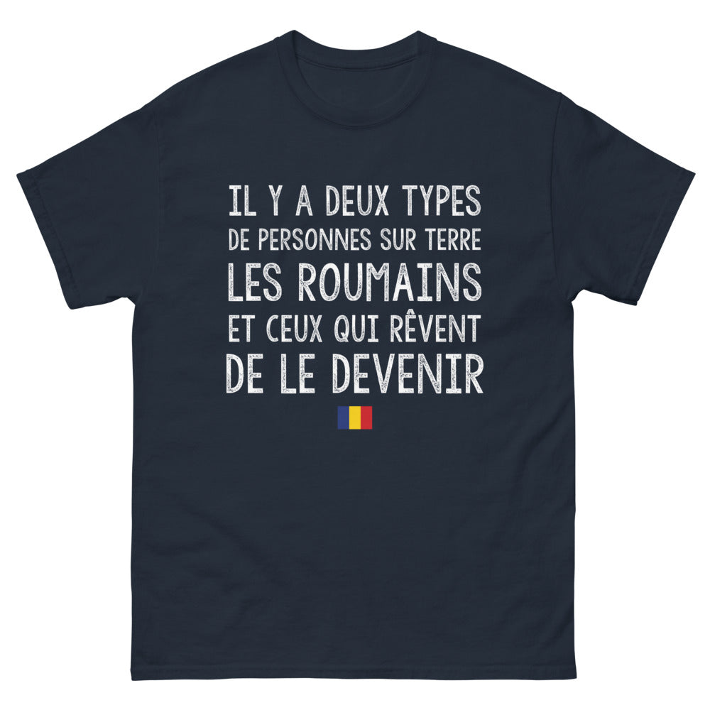 T-shirt Roumains marine - Il y a deux types de personnes