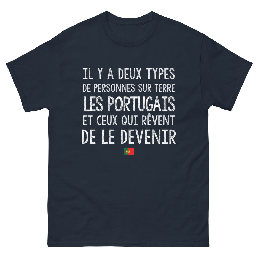 T-shirt Portugal marine - Il y a deux types de personnes, les Portugais