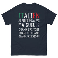 Thumbnail for T-shirt origines italiennes marine - Je ne ferme pas ma gueule quand j'ai tort