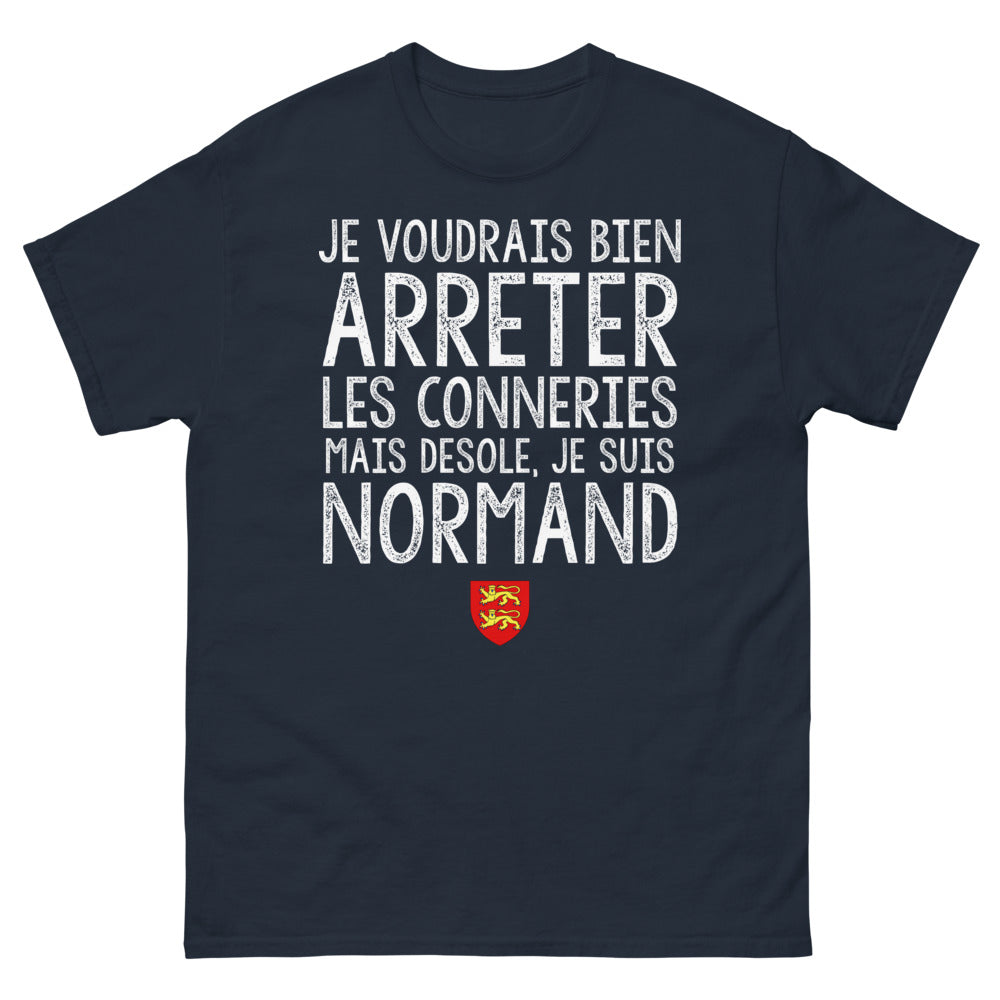 T-shirt Normand marine - Désolé, je suis Normand