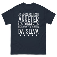 Thumbnail for T-shirt Da Silva marine - Je voudrais bien arrêter les conneries
