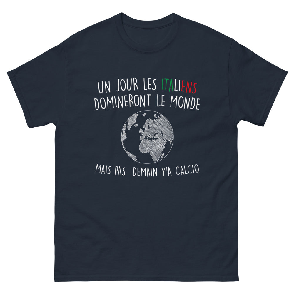 T-shirt Italie marine - mais pas demain, y'a calcio !