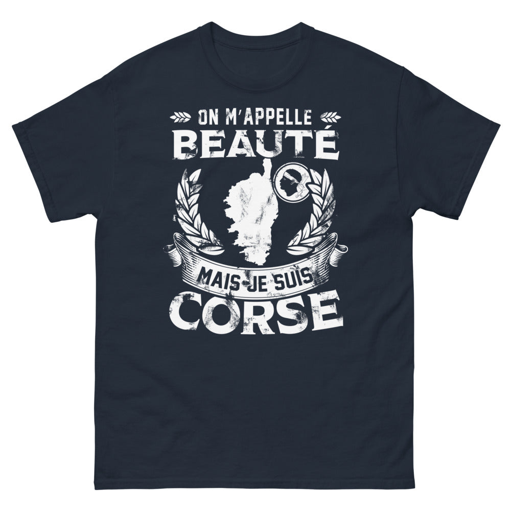 T-shirt Corse marine - On m'appelle Beauté mais je suis Corse