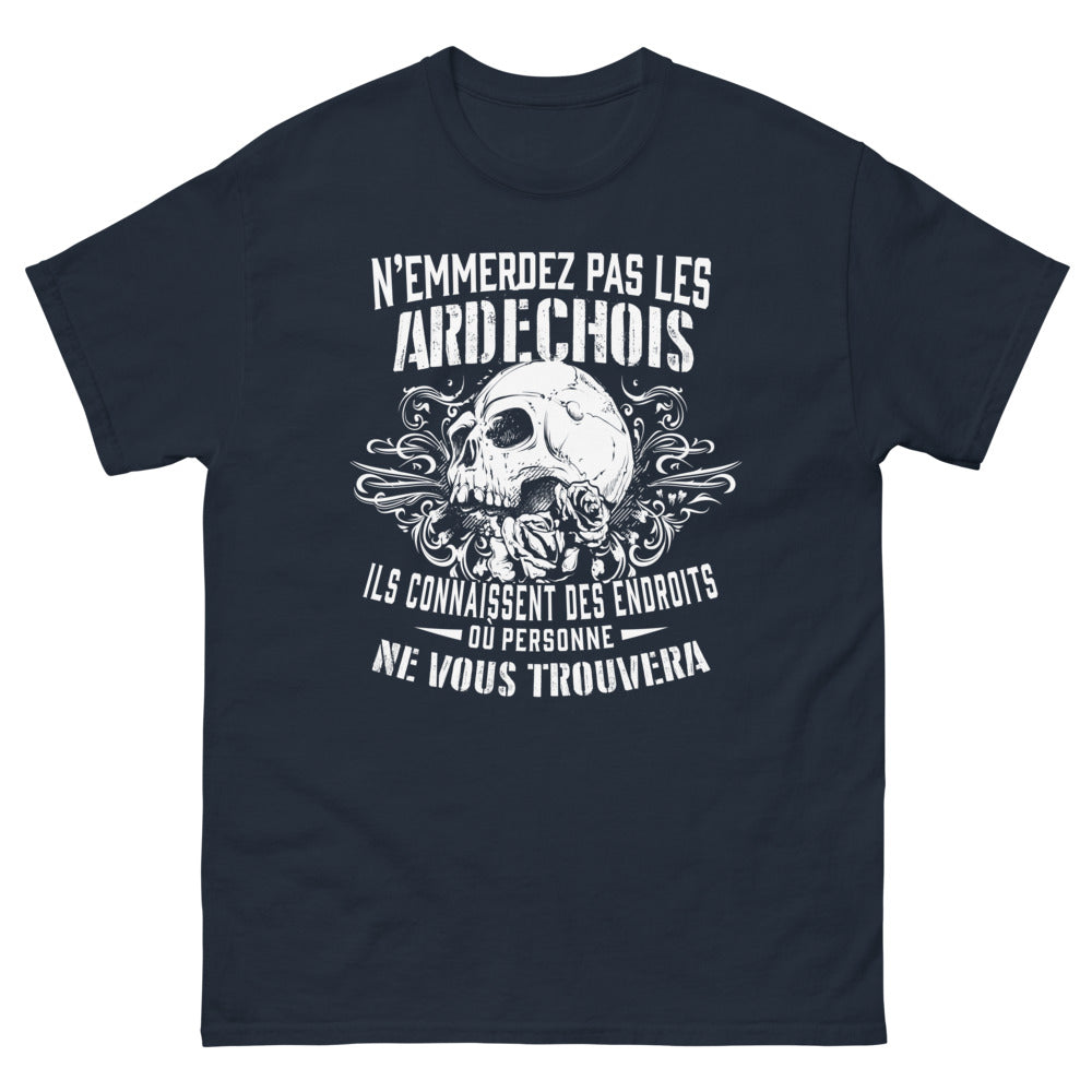 T-shirt Ardéchois marine - N'emmerdez pas les Ardéchois