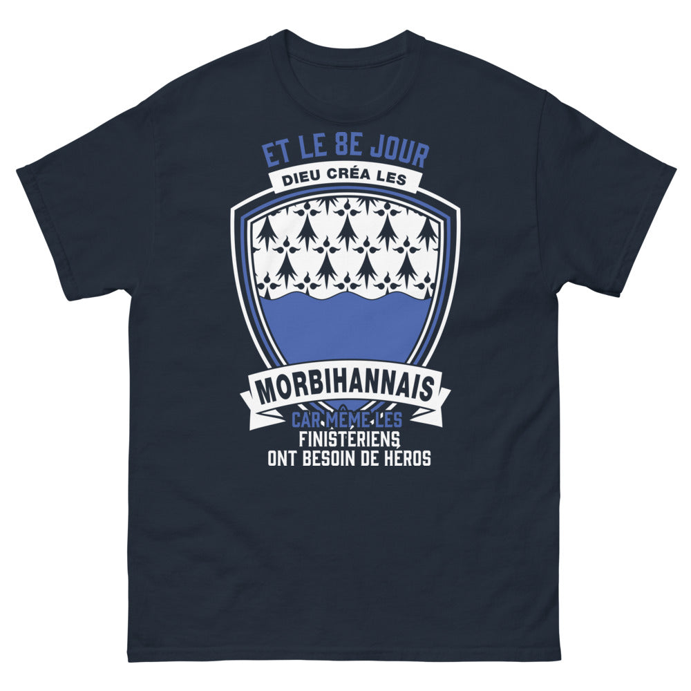 T-shirt Morbihan marine - Même les Finistériens ont besoin de héros