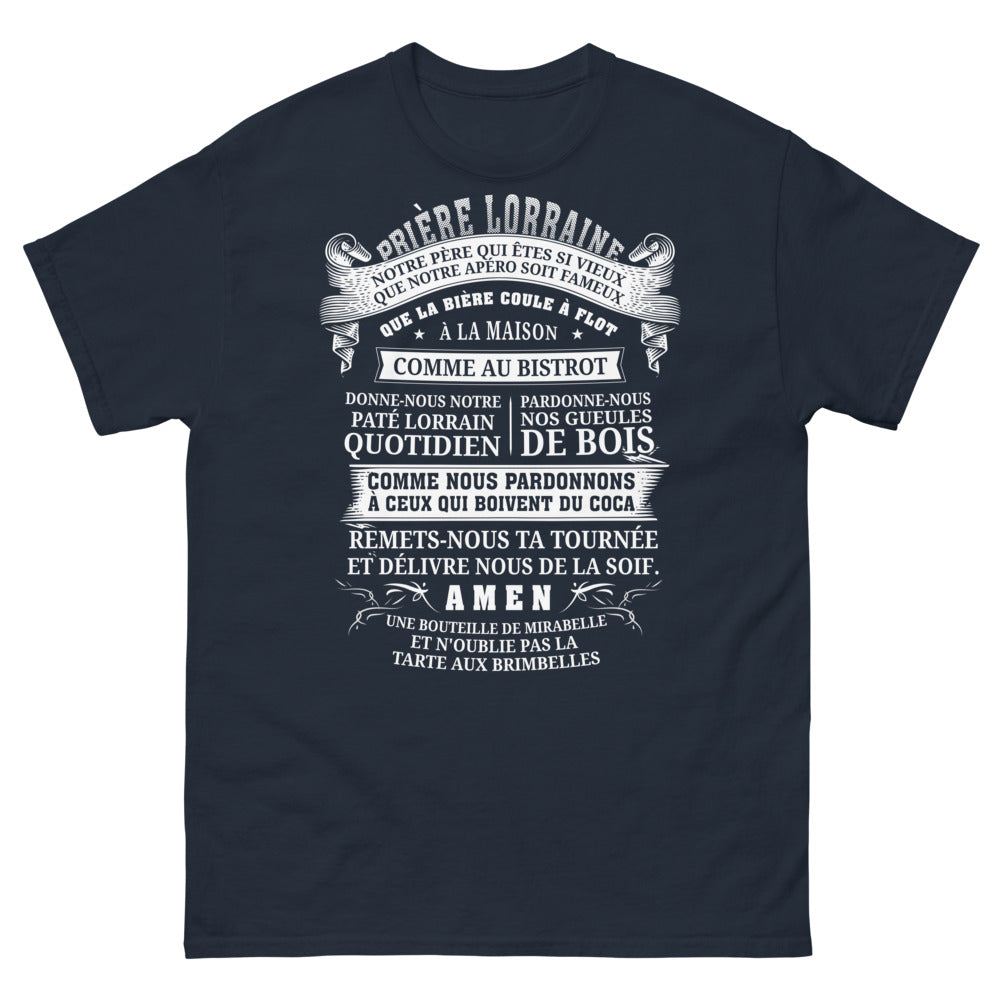 T-shirt Prière Lorraine marine - L'Apéro sacré des Lorrains