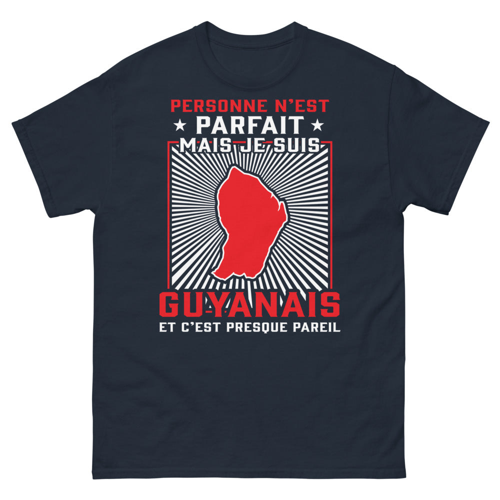 T-shirt Guyanais marine - Personne n'est parfait, mais je suis Guyanais