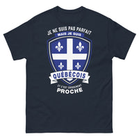Thumbnail for T-shirt Québécois marine - Pas parfait, crissement proche