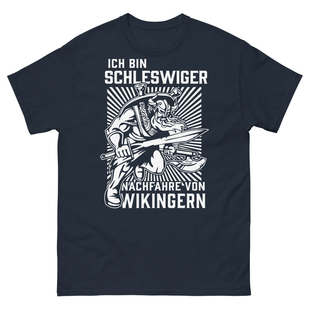 T-shirt Schleswig-Holstein marine - Ich bin Schleswiger Nachfahre von Wikingern