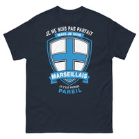 Thumbnail for T-shirt Marseillais marine - Fier d'être Marseillais même imparfait
