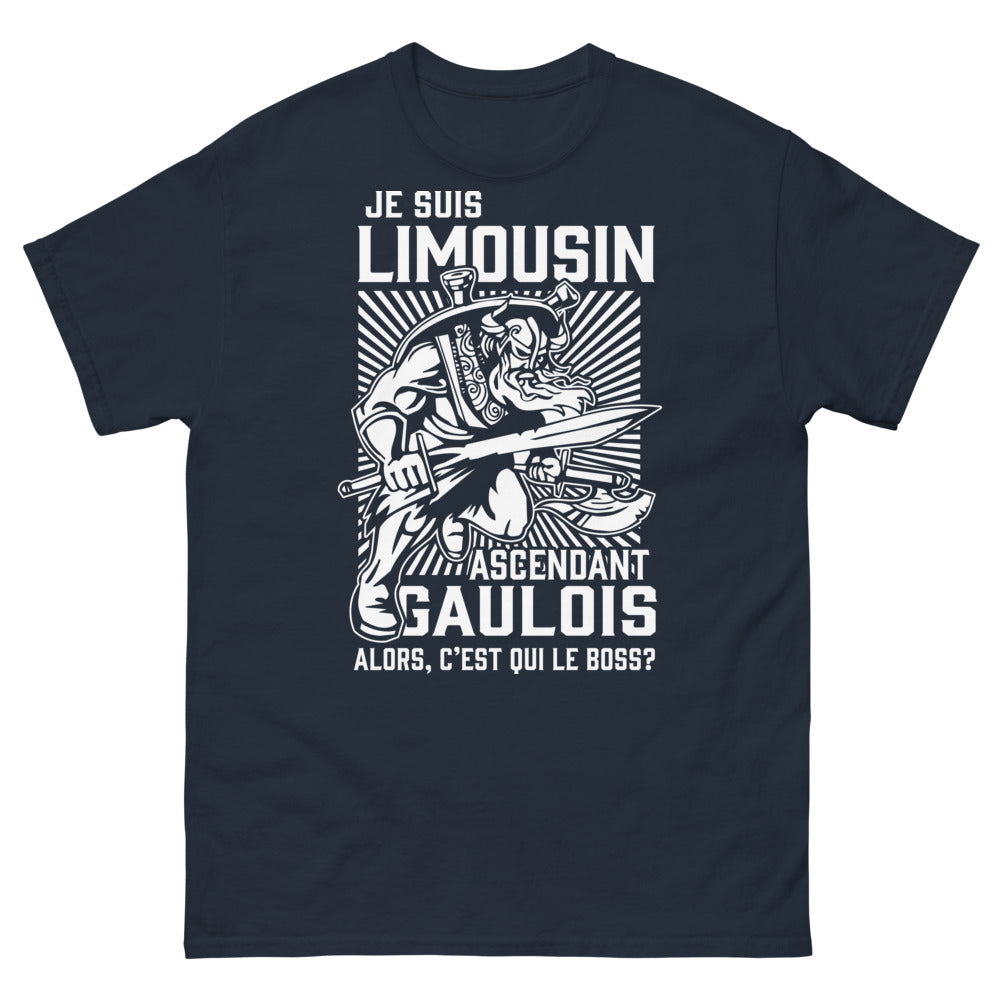 T-shirt Limousin marine - Je suis Limousin Ascendant Gaulois