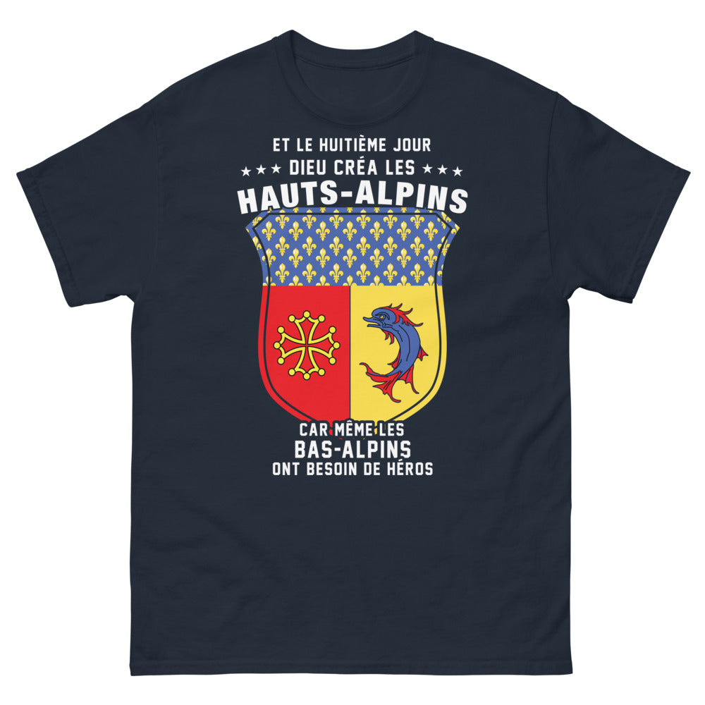 T-shirt Haut-Alpin marine - Dieu créa les Hauts-Alpins