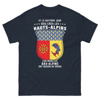 Thumbnail for T-shirt Haut-Alpin marine - Dieu créa les Hauts-Alpins