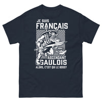 Thumbnail for T-shirt Français Ascendant Gaulois marine - 'Qui est le boss ?'