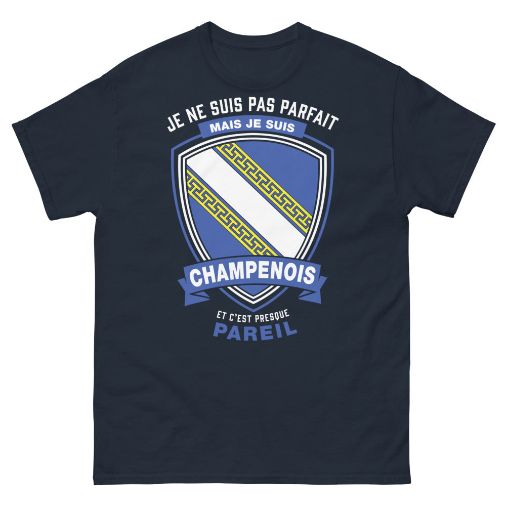 T-shirt Champenois marine - Je ne suis pas parfait mais je suis Champenois