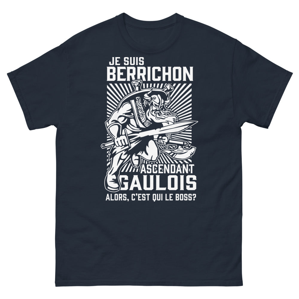 T-shirt Berrichon Ascendant Gaulois marine - Qui est le boss ?