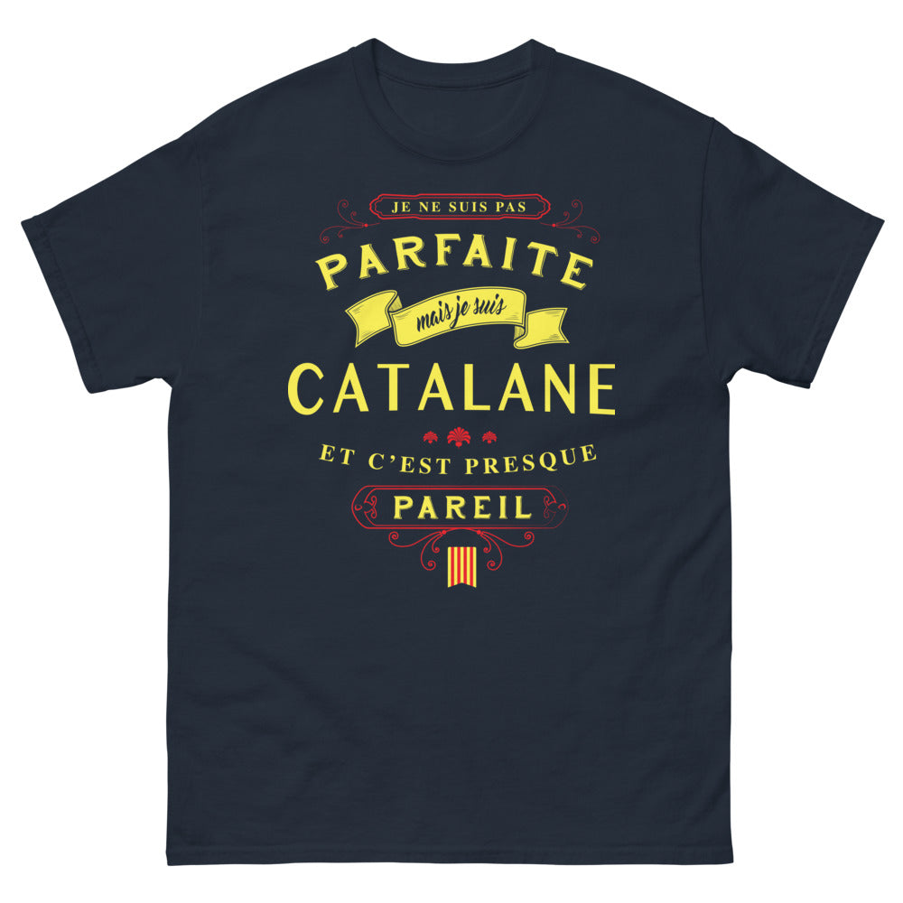 T-shirt Catalane marine - Je ne suis pas parfaite mais je suis Catalane