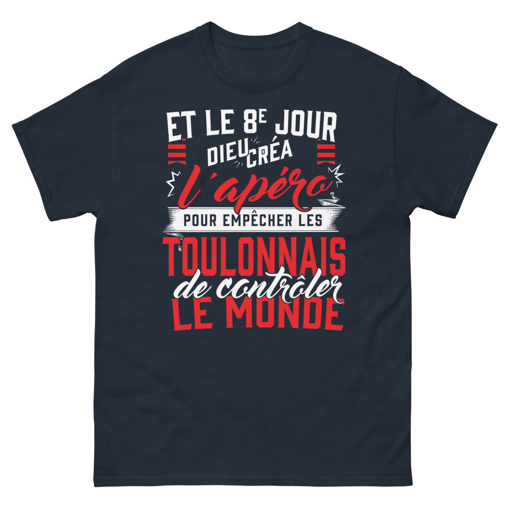 T-shirt Toulonnais bleu marine - Et le 8e jour, Dieu créa l'apéro