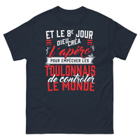 Thumbnail for T-shirt Toulonnais bleu marine - Et le 8e jour, Dieu créa l'apéro