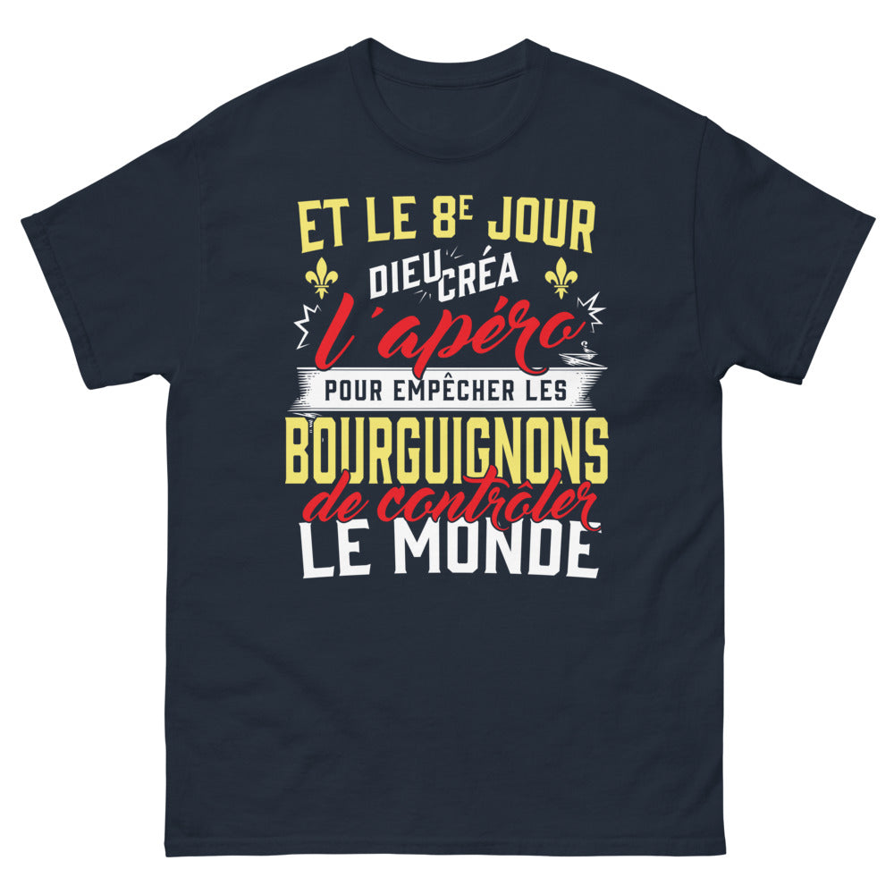T-shirt Bourgogne marine - Apéro pour empêcher les Bourguignons de contrôler le monde