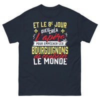Thumbnail for T-shirt Bourgogne marine - Apéro pour empêcher les Bourguignons de contrôler le monde
