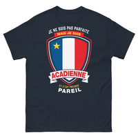 Thumbnail for T-shirt Acadienne marine - Je ne suis pas parfaite mais je suis Acadienne